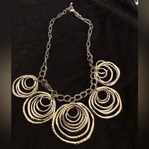 Natasha Multiple Loop Gold Tone Statement Necklace